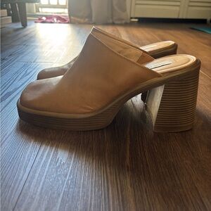 Steve Madden Brown Block Heel Mules size 10